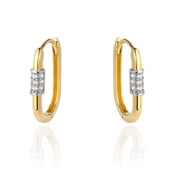 Kolczyki złote owale z cyrkoniami FUG7-K01761-585