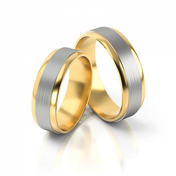 Obrączki ślubne złoto dwukolorowe 6,5mm próba 585 • FS136/6.5