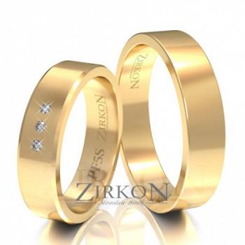 Obrączki ślubne klasyczne złote 5mm próba 585 z fazą • PF5S