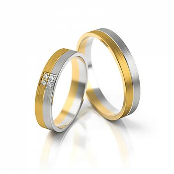 Obrączki ślubne złoto dwukolorowe 4mm próba 585 • FS232