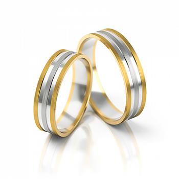 Obrączki ślubne złoto dwukolorowe 5mm próba 585 • FS231