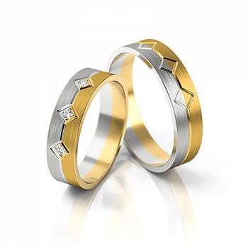 Obrączki ślubne złoto dwukolorowe 5mm próba 585 • FS227