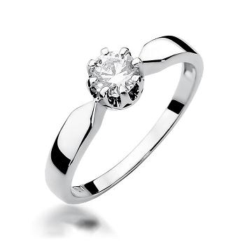 Pierścionek zaręczynowy z białego złota z brylantem 0.50ct
