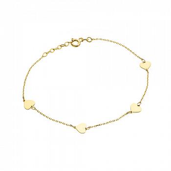 Bransoletka złota serduszka FUG2-25-B00320-2