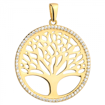 Zawieszka złota drzewko szczęścia z cyrkoniami FUG6-25-Z00242-2