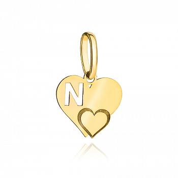 Zawieszka złota literka N serduszko GRAWER GRATIS FUG8F46-9875A