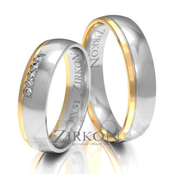Obrączki ślubne złoto dwukolorowe 5mm próba 585 • X051