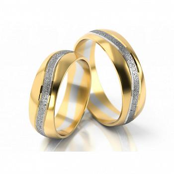 Obrączki ślubne złoto dwukolorowe 6mm próba 585 • FS116