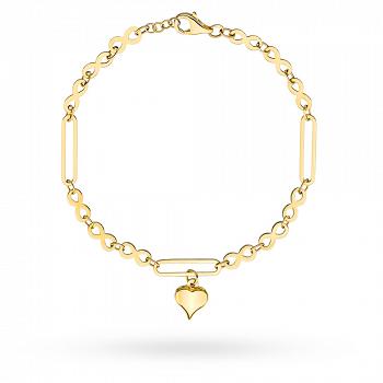 Bransoletka z żółtego złota ogniwa i serce FUG2-31-B00728-2