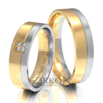 Obrączki ślubne złoto dwukolorowe 5,5mm próba 585 • X059
