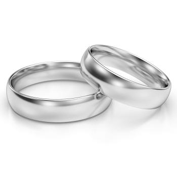 Obrączki ślubne klasyczne białe złoto 5mm próba 585 półokrągłe  • FSB10004/5