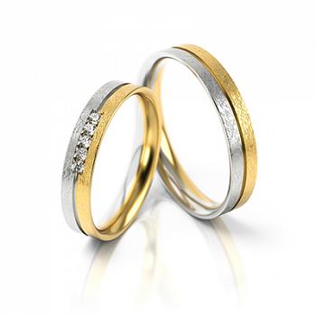 Obrączki ślubne złoto dwukolorowe 4mm próba 585 • FS265