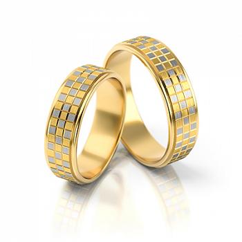 Obrączki ślubne złoto dwukolorowe 6mm próba 333 • XFS80