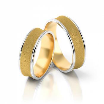 Obrączki ślubne złoto dwukolorowe 6mm próba 585 • FS98