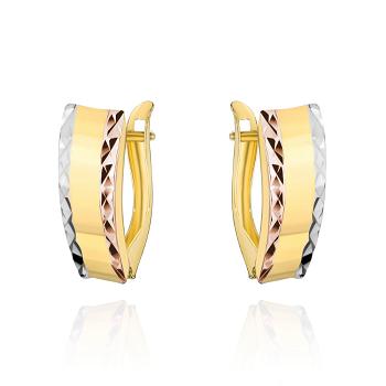 Kolczyki trzy kolory złota FUG7-K01721-585