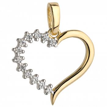 Zawieszka złota serce z cyrkoniami FUG6-25-Z00324-2