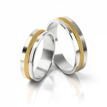 Obrączki ślubne złoto dwukolorowe 5mm próba 585 • FS57