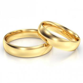 Obrączki ślubne klasyczne złote 5mm próba 750 półokrągłe  • ZFS10004/5