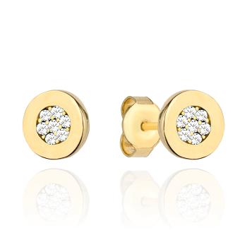 Kolczyki złote okrągłe z cyrkoniami FUG7-K01750-585