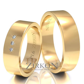 Obrączki ślubne klasyczne złote 6mm próba 585 płaskie • PL6S