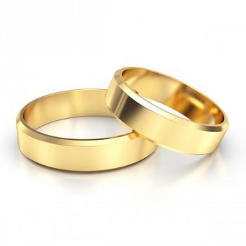 Obrączki ślubne klasyczne złote 3mm próba 750 z fazą • ZFS10002/3