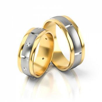 Obrączki ślubne złoto dwukolorowe 6,5mm próba 585 • FS173