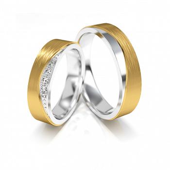 Obrączki ślubne złoto dwukolorowe 5mm próba 585 • FS327