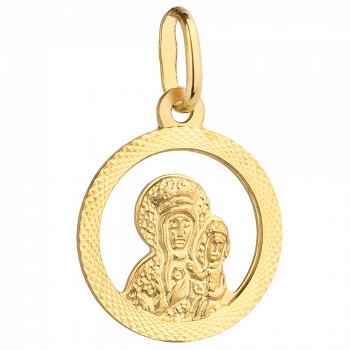 Złoty medalik matka boska z dzieciątkiem FUG5-15-M00016-2