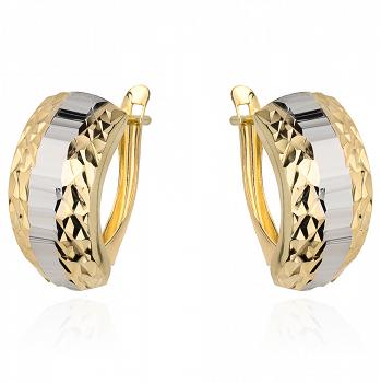 Kolczyki diamentowane z dwukolorowego złota FUG7-25-K01065-2