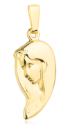 Medalik z żółtego złota wizerunek Matki Boskiej FUG5-9-M00095-2