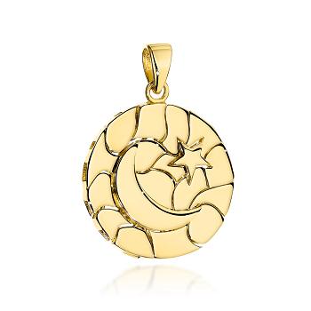 Zawieszka złota ruchoma księżyc i gwiazda FUG6-Z00602-585