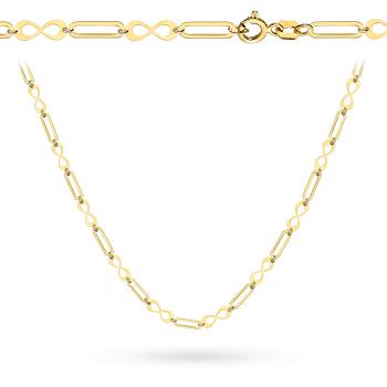 Naszyjnik złoty ogniwa i znak nieskończoności FUG3-N00678-585