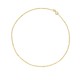 Bransoletka na nogę złota splot singapur podwójnie skręcony FUG2-38-B00520-2