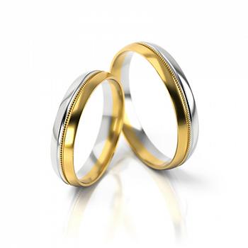 Obrączki ślubne złoto dwukolorowe 4mm próba 585 • FS253