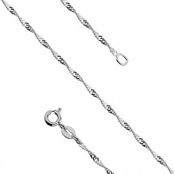 Srebrny łańcuszek Singapur 45 cm FUGGDSL27