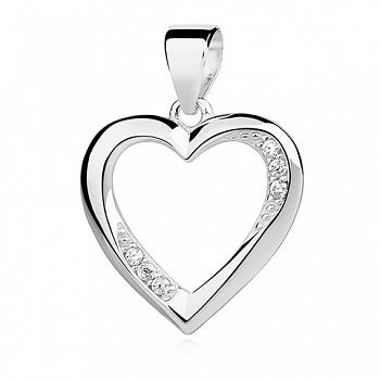 Srebrna zawieszka serce z cyrkoniami FUGZ0832C
