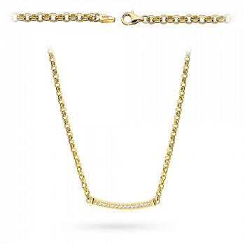 Naszyjnik złoty splot rolo z blaszką z cyrkoniami FUG3-21-N00567-2