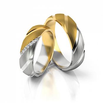 Obrączki ślubne złoto dwukolorowe 5,5mm próba 585 • FS280