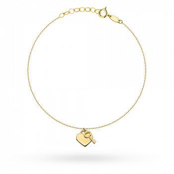 Bransoletka złota serce i kluczyk FUG2-17-B00906-2