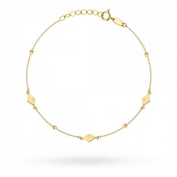 Bransoletka złota diamentowane kulki i romby FUG2-31-B00855-2