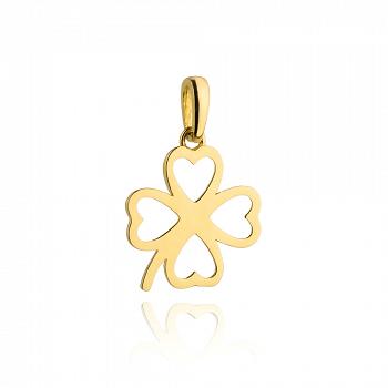 Zawieszka złota koniczynka z serduszek FUG6-21-Z00142-2