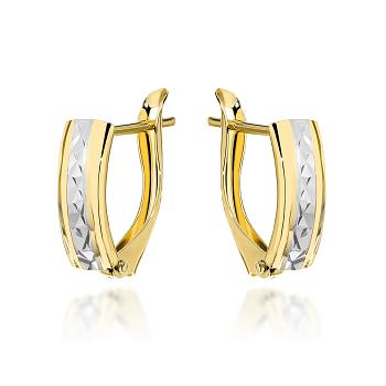 Kolczyki złote na angielskim zapięciu w dwóch kolorach złota FUG7-K01773-585