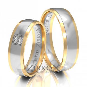 Obrączki ślubne złoto dwukolorowe 5,5mm próba 585 • X003