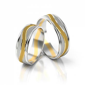 Obrączki ślubne złoto dwukolorowe 6mm próba 585 • FS176