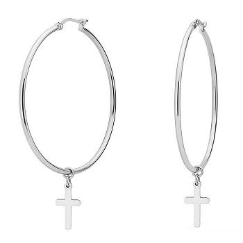 Kolczyki koła z krzyżami KA108