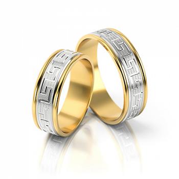 Obrączki ślubne złoto dwukolorowe 6mm próba 585 • FS201