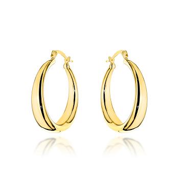 Kolczyki złote kółka z szeroką szyną FUG7-K01767-585