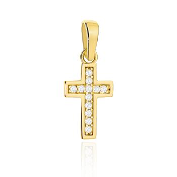 Złoty krzyżyk z cyrkoniami FUG4-C00135-585