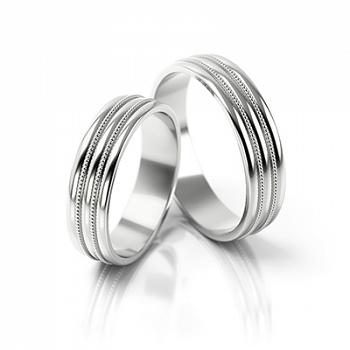 Obrączki ślubne białe złoto 5mm próba 585 • FS191