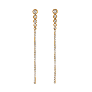 Kolczyki damskie złote z białymi kamieniami FUGJDE2401024WT